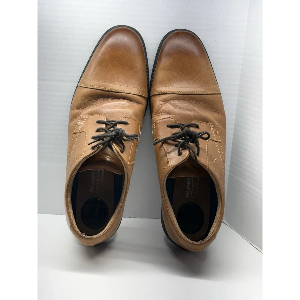 Nunn‎ Bush Comfort Gel Oxford Shoes Lace Up Brown Leather Dress Men's SIZE 12M